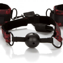 Кляп с наручниками Breathable Ball Gag With Cuffs